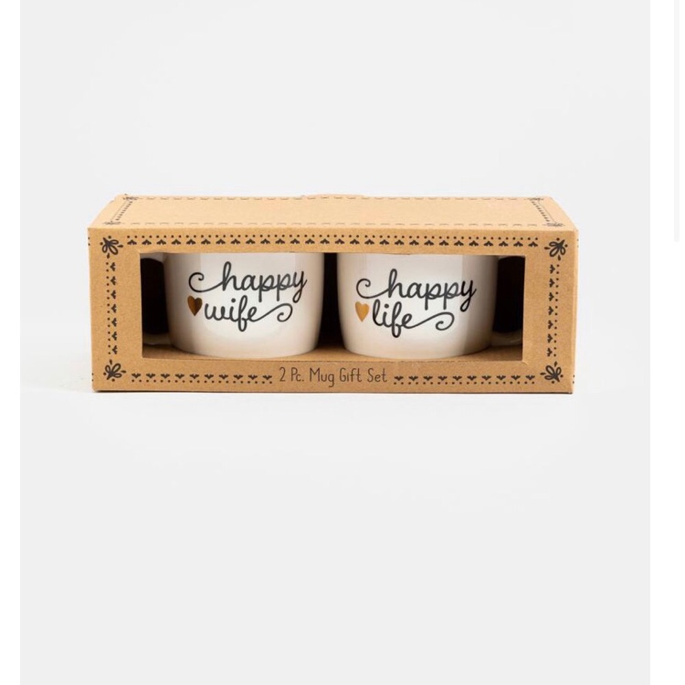 New Francesca’s Happy Wife Happy Life Mug Gift Set